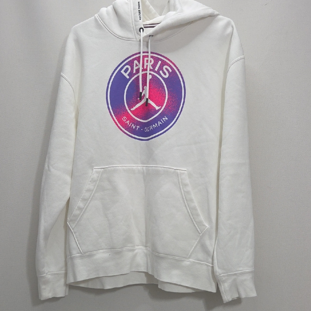 Jordan White Hoodie with Red Jumpman and Black Trim